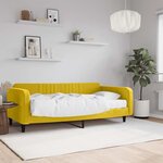 vidaXL Lit de jour avec matelas jaune 100x200 cm velours
