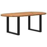 vidaXL Table à manger marron clair bois de chêne massif ovale
