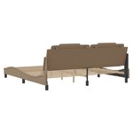 vidaXL Cadre de lit avec lumières LED cappuccino 200x200 cm similicuir