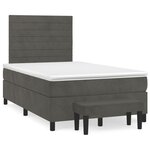 vidaXL Sommier à lattes de lit et matelas gris foncé 120x190cm velours