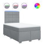 vidaXL Sommier à lattes de lit et matelas gris clair 120x190 cm tissu