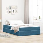 vidaXL Lit avec rangement et matelas Bleu 120 x 190 cm Velours