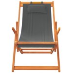 vidaXL Chaises de plage pliables lot de 2 gris tissu