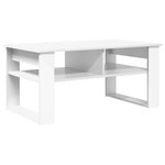 vidaXL Table basse Blanc 96 x 54 x 44 cm Bois d'ingénierie