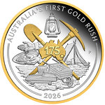 Monnaie FIRST GOLD RUSH 175 Anniversaire 1 Oz Argent 1$ Australia 2026 (PRÉCOMMANDE)