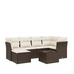 vidaXL Salon de jardin avec coussins 7 Pièces marron résine tressée