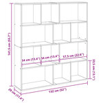 vidaXL Bibliothèque chêne sonoma 132x29x141 5 cm bois d'ingénierie