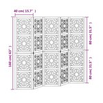 vidaXL Cloison de séparation 5 panneaux marron noir paulownia massif