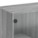 vidaXL Table basse avec portes en verre sonoma gris 102x50x42 cm