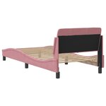 vidaXL Cadre de lit et tête de lit sans matelas rose 90x200 cm velours