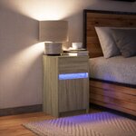 vidaXL Armoire de chevet avec lumières LED chêne sonoma