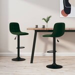 vidaXL Tabourets de bar lot de 2 vert foncé velours