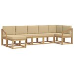 vidaXL Ensemble de canapés d'extérieur 7 Pièces Blanc et Beige Polyester