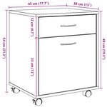 vidaXL Armoire roulante chêne artisanal 45x38x54 cm bois d'ingénierie
