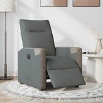 vidaXL Fauteuil inclinable électrique Gris foncé Tissu