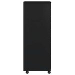 vidaXL Armoire roulante avec tiroirs MOSS noir bois de pin solide