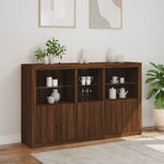 vidaXL Buffet avec lumières LED chêne marron 162x37x100 cm