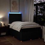 vidaXL Sommier à lattes de lit avec matelas Noir 120x200 cm Tissu