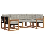 vidaXL Ensemble de canapés d'extérieur 6 pc Naturel et gris clair