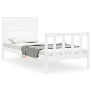 vidaXL Cadre de lit sans matelas blanc bois de pin massif