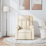 vidaXL Fauteuil de massage inclinable Crème Tissu