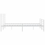 vidaXL Cadre de lit métal sans matelas et pied de lit blanc 180x200 cm
