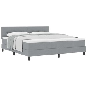 vidaXL Lit à ressorts avec matelas Gris clair 180 x 200 cm tissu