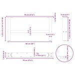 vidaXL Pieds de table basse en acier naturel 2 pièces 70 x (30-31) cm Acier