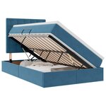 vidaXL Lit de rangement LED avec matelas Bleu foncé 120 x 200 cm