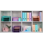 Corbeille à courrier 3 niveaux exacompta aquarel en carton vert pastel