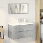 vidaXL Ensemble de meubles de salle de bain 3 Pièces gris béton