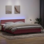 vidaXL Sommier à lattes de lit avec matelas et LED rose 180x210 cm velours