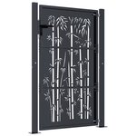 vidaXL Portail de jardin anthracite 105x155 cm acier design de bambou