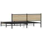 vidaXL Cadre de lit en métal sans matelas chêne sonoma 193x203 cm