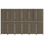 vidaXL Cloison de séparation 6 panneaux gris résine tressée