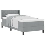 vidaXL Lit ressort avec matelas Gris clair 90x200 cm Tissu