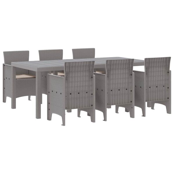 vidaXL Ensemble de salle à manger pour jardin 7 Pièces Gris clair