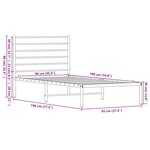 vidaXL Cadre de lit métal sans matelas avec tête de lit noir 90x190 cm