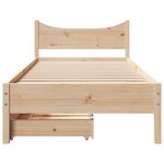 vidaXL Cadre de lit avec tiroirs 75x190 cm bois de pin massif