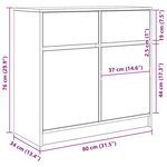 vidaXL Buffet avec tiroir blanc 80x34x76 cm bois d'ingénierie
