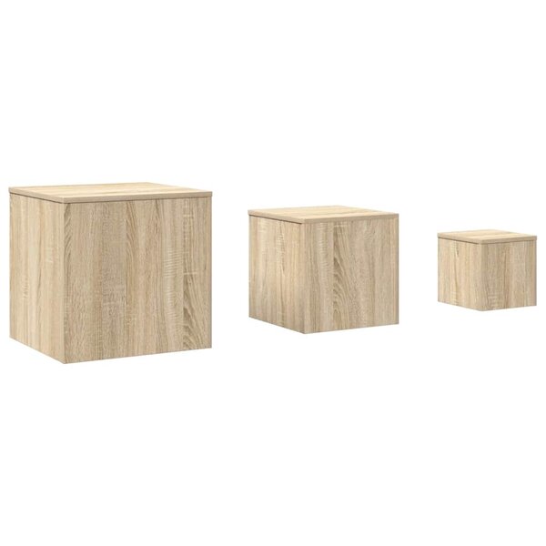 vidaXL Tables d'appoint 3 Pièces Chêne Sonoma Aggloméré