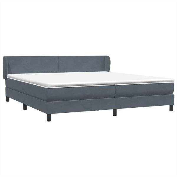 vidaXL Sommier à lattes de lit et matelas gris foncé 180x210cm velours