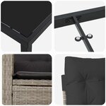 vidaXL Ensemble de salle à manger de jardin 5 pièces avec des coussins - Rattan poly gris clair