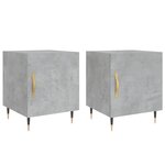 vidaXL Tables de chevet 2 Pièces gris béton 40x40x50 cm bois d’ingénierie