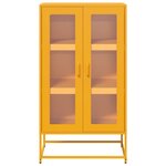 vidaXL Buffet haut jaune moutarde 68x39x123 cm acier