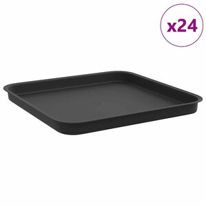 vidaXL Plateau carré à fleurs 24 pc Noir 32 x 32 x 2 5 cm Plastique