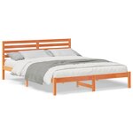 vidaXL Cadre de lit Marron cire 160 x 210 cm Bois massif en pin