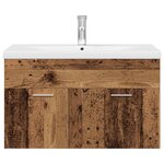 vidaXL Meuble lavabo avec bassin et robinet intégrés vieux bois