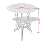 vidaXL Jeu de bistro 3 Pièces Aluminium coulé Blanc