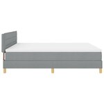 vidaXL Lit Box Spring avec Matelas & LED Gris Clair 180x200 cm Tissu